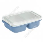 Контейнер прям 2-х секц. 0,6л+0,6л, серебр, с крышк.(15х22 h6см) (24)