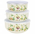 Набор мисок с пластиковыми крышками 3шт 