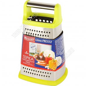 Терка 4х гран, h23см,нерж.сталь,ручк пласт+нерж,прорезин.дно,желт (12) 