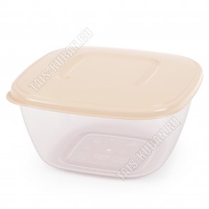 Контейнер д/СВЧ квадр 2,0л бежев.крыш (19,5х19,5 h10см) (18) 