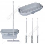 Комплект Ведро складное 10л,прямоугол,серый +Швабра с отжимом L1247см (8)