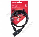 АЛЛЮР Замок велосипедный L65 d8мм,в комп-те 2 ключа,трос-сталь+пласт.оплетка,черный (20)