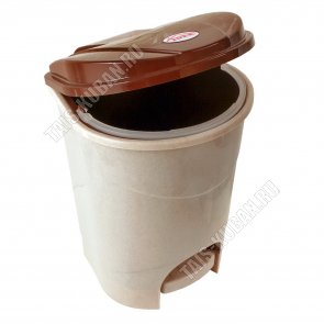 Ведро для мусора с педалью 7л бежевый мрамор (21х23 h29см) (9) 