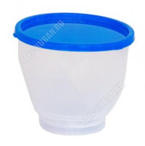 Контейнер синий/прозр, кругл 0,33л (d9 h8,5см) (54) 