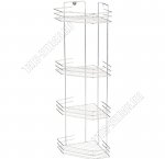 Полка 4-х ярусная настенная угловая h72см, (20,5х20,5см),борт,хром (6)