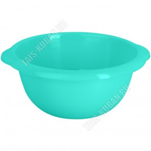Таз круглый 8,5л с ручками, бирюза (d35 h15см) (40) 