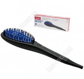 Расческа д/выпрямл.волос 55Вт 3в1,черн/синий (10) 
