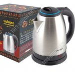 Чайник нерж.1,8л 1500Вт диск,защ б/воды,повор.360,свет.индик.цв.серебро/гол.крыш (12) 