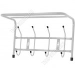 Вешалка с полкой 4 двойн.крюч, полка L40х27см, серебро (20)