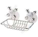 .КРАН Мыльница настен,овал L11,5х10см,хром.сталь,крепл.на 2-х присоск (12)