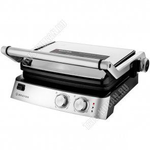 Гриль-пресс 2000Вт 23х29см,сереб/черный (2) 
