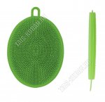 Губка д/уборки (силикон) 1шт овал (12х9см) (24)