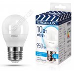 Ergolux ПРОМО-Шар E27 10Вт,холодн.4500К,светов.поток 960Лм (аналог 80Вт обыч.лампы) h82 d45мм (10) 