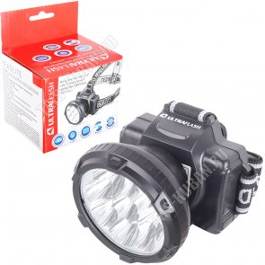 Фонарь налобн (аккумулят) 9LED 0,66Вт,дневн.6600К,герметичн.Li-ion 500mA/h 4В (в комп-те) 2режима (5)