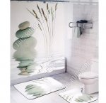 Комплект: Штора д/ванны +Коврики 2шт 
