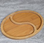 Менажница 2-х секц, кругл d26см,бамбук (48)