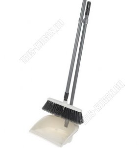 Набор Совок мягк.кромка 24х17см +Щётка L21см,склад.вертикал.ручка, белый 