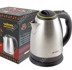 Чайник нерж.1,8л 1500Вт диск,защ б/воды,повор.360,свет.индик.цв.серебро/зелен.крыш (12) 