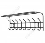 Вешалка с полкой 8 двойных крючка, полка L80х24см, черный (20)