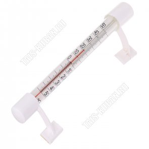 Термометр уличный окон, на липучке (L20х2см) стекло,пласт.крепл,уп.картон (50) 