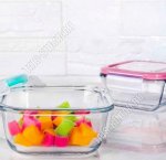 Контейнер для хранения с защелками (квадрат) 0,65л 14х14 h6,5см 