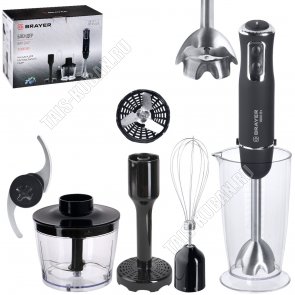 Блендерный н-р 1000Вт 5ск,измельчитель 0,5л,стакан 0,6л,черный (6) 