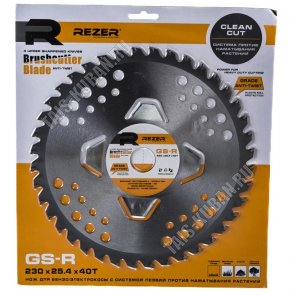 Диск REZER- для триммера, 230х25.4х1.3мм. 40 зубьев, ANTI-TWIST GS-R 