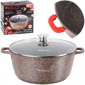 Brown Granite Кастрюля 8л d28 h12см (6) 