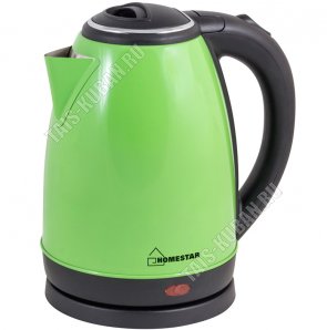 Чайник нерж. 1,8л 1500Вт диск, автооткл,защ.б/воды, пов.на 360`,зеленый (12) 