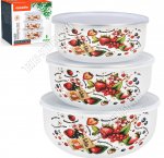 Набор мисок с пластиковыми крышками 3шт 