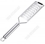 Терка 1-но сторонняя ручная (крупные лезвия) 32,5х6,5см,нержавеющая сталь 304,прорезиненная вставка,кольцо д/подвешивания (12) 