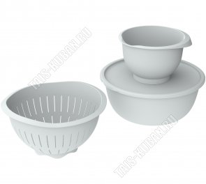 Дуршлаг 4,0л +Н-р мисок 2шт, серый (9) 