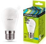 Ergolux-Шар E27 11Вт,холодн.6500Вт,светов.поток 9155Лм (аналог 95Вт обыч.лампы) h92 d45мм (10)