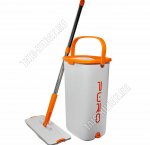 Puro Flat Комплект Ведро 9л (д/отжима 4л) белый,сливной клапан +Швабра (18)