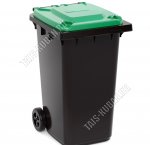 .Бак д/мусора на колес 240л черн/зелен (46х55,5 h106см) (1) 