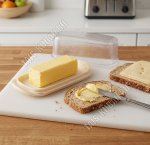Масленка шампань/прозр.крыш.(18х9,5см h6,5см) 