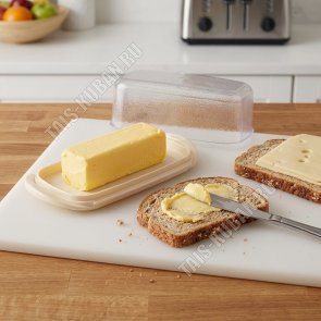Масленка шампань/прозр.крыш.(18х9,5см h6,5см) 