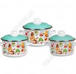 Утренний кофе Набор кастрюль 3шт (2,0/3,0/4,0л)