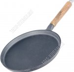 Сковорода-блинная d25см,дерев.руч,толщ.дна 3,8мм