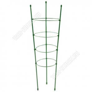 Поддержка для растений (металл) h120см 4кольца, зеленый (10) 