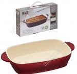 Керамика Форма прямоуг 1л бордо/крем (27х16 h5см) 2ручк,п/у (6)