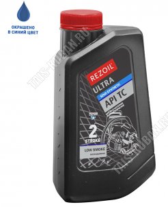 Масло моторное REZOIL-0.95л, д/2-х тактн.двигателей, полусинтетическое, окрашен в син.цв, ULTRA 2T,API TC 