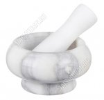 Ступка с пестиком 2пр d9см,h4,5 см,мрамор сер. 