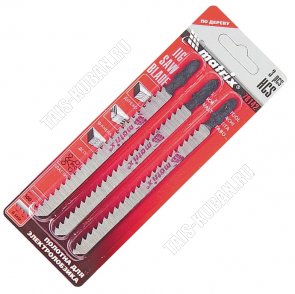 Полотна д/электролобзика по дереву, 3 шт, 75х2,5мм, HCS, EU-хвостик 