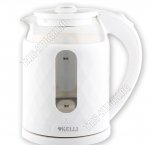 Чайник стекло + пластик 1,8л 2200Вт диск, вращение корпуса на 360°, фактурный корпус, цвет белый (12)