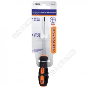 Отвертка крест. PH0х100мм, 3,2х100мм, хром/ванад.сталь, двухкомп.рукоят.,магнит.жало (12) 