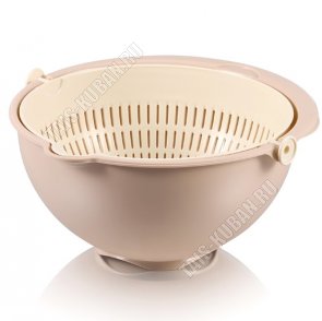 Дуршлаг с миской д/слива, беж/капучино (12) 