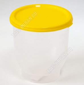 Контейнер желтый/прозр, кругл 1,0л (d12,5 h13см) (90) 