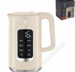Чайник пластик+нержавеющая сталь 1,7л 2200Вт, бежевый (8)
