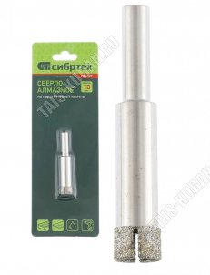 Сверло по стеклу и керамической плитке 10мм, цилиндрический хвостовик,блистер (60) 
